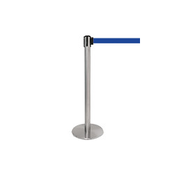 Colonnina SAFE IN modello PLUS in acciaio cromato lucido nastro BLU