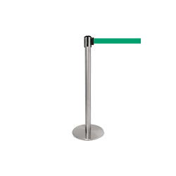 Colonnina SAFE IN modello PLUS in acciaio cromato lucido nastro VERDE