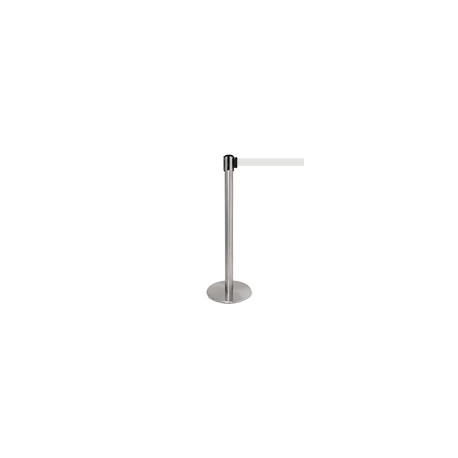 Colonnina SAFE IN modello PLUS in acciaio cromato lucido nastro BIANCO