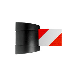 Testina a muro SAFE IN nera nastro 5 mt ROSSO/BIANCO