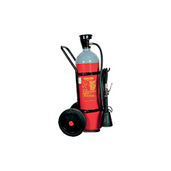 Estintore carrellato a CO2 carica da kg. 27 classe di fuoco B8-C