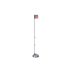 Piantana porta estintore acc. cromato cartello incluso mm 300x1900 h.