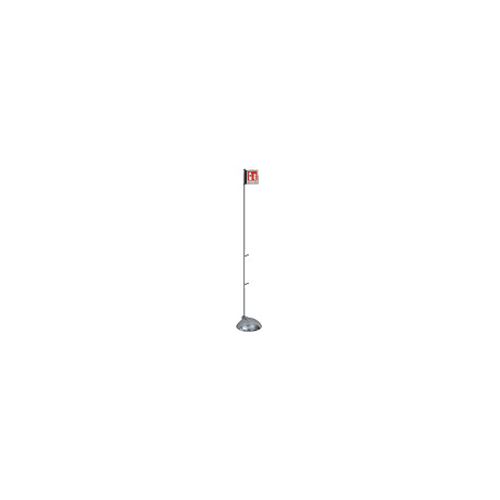 Piantana porta estintore acc. cromato cartello incluso mm 300x1900 h.