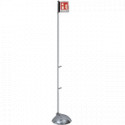 Piantana porta estintore acc. cromato cartello incluso mm 300x1900 h.