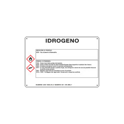 Cartello sostanze pericolose simbologia CLP " IDROGENO "