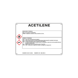 Cartello sostanze pericolose simbologia CLP " ACETILENE "