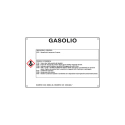Cartello sostanze pericolose simbologia CLP " GASOLIO"