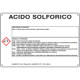 Cartello sostanze pericolose simbologia CLP " ACIDO SOLFORICO "
