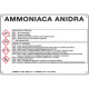 Cartello sostanze pericolose simbologia CLP " AMMONIACA ANIDRA "