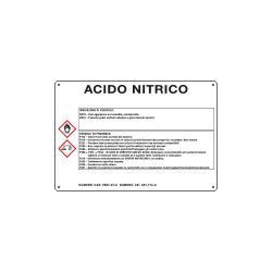 Cartello sostanze pericolose simbologia CLP " ACIDO NITRICO "