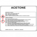 Cartello sostanze pericolose simbologia CLP " ACETONE "