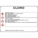 Cartello sostanze pericolose simbologia CLP " CLORO"