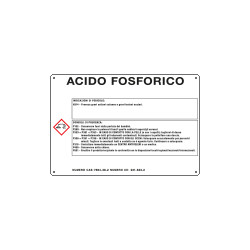 Cartello sostanze pericolose simbologia CLP " ACIDO FOSFORICO "