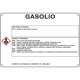 Cartello sostanze pericolose simbologia CLP " GASOLIO "