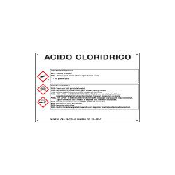 Cartello sostanze pericolose simbologia CLP " ACIDO CLORIDRICO "