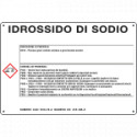 Cartello sostanze pericolose simbologia CLP " IDROSSIDO DI SODIO "