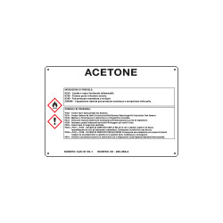 Cartello sostanze pericolose simbologia CLP " ACETONE "