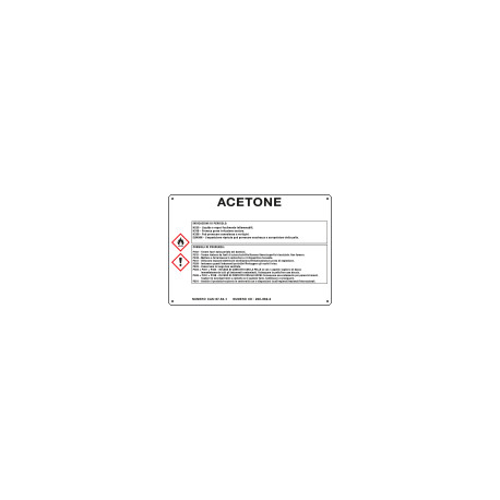 Cartello sostanze pericolose simbologia CLP " ACETONE "