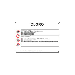 Cartello sostanze pericolose simbologia CLP " CLORO "