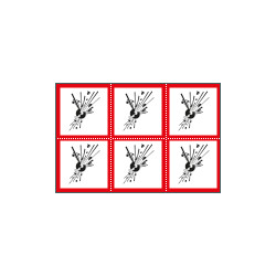 Foglio n. 6 etichette adesive esplosivi