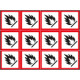 Foglio n. 12 etichette adesive infiammabile