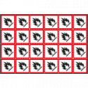 Foglio n. 24 etichette adesive infiammabile