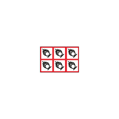 Foglio n. 6 etichette adesive comburente