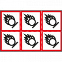 Foglio n. 6 etichette adesive comburente