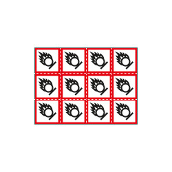 Foglio n. 12 etichette adesive comburente