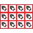 Foglio n. 12 etichette adesive comburente