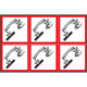 Foglio n. 6 etichette adesive corrosivo