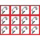 Foglio n. 12 etichette adesive corrosivo