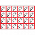 Foglio n. 24 etichette adesive corrosivo