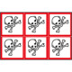 Foglio n. 6 etichette adesive tossico