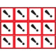 Foglio n. 12 etichette adesive pericolo