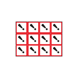 Foglio n. 12 etichette adesive pericolo
