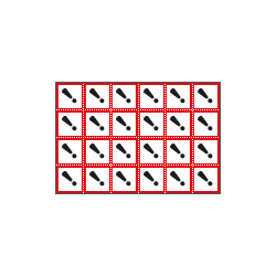 Foglio n. 24 etichette adesive pericolo