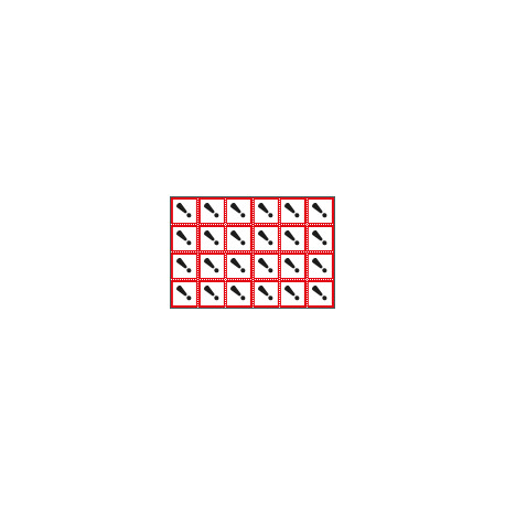 Foglio n. 24 etichette adesive pericolo