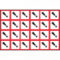 Foglio n. 24 etichette adesive pericolo