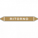 Foglio 5 etichette per tubazioni fondo ocra RITORNO