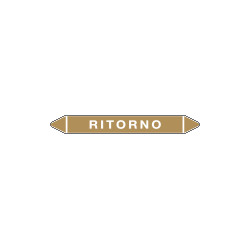 Foglio 5 etichette per tubazioni fondo ocra RITORNO