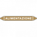 Foglio 5 etichette per tubazioni fondo ocra ALIMENTAZIONE