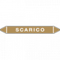 Foglio 5 etichette per tubazioni fondo ocra SCARICO