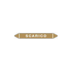 Foglio 5 etichette per tubazioni fondo ocra SCARICO
