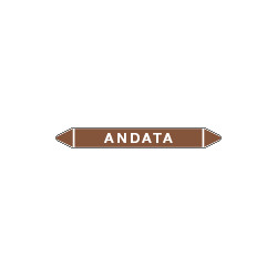 Foglio 5 elichette per tubazioni fondo marrone ANDATA