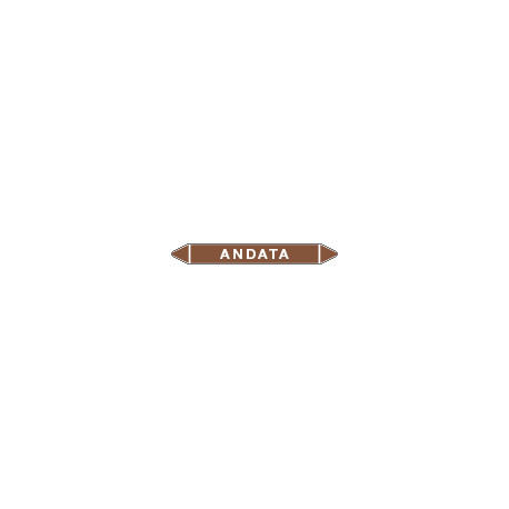 Foglio 5 elichette per tubazioni fondo marrone ANDATA