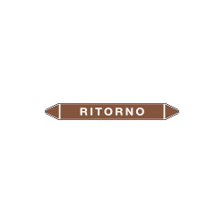 Foglio 5 elichette per tubazioni fondo marrone RITORNO