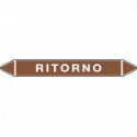 Foglio 5 elichette per tubazioni fondo marrone RITORNO