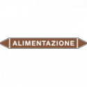 Foglio 5 elichette per tubazioni fondo marrone ALIMENTAZIONE