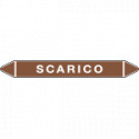 Foglio 5 elichette per tubazioni fondo marrone SCARICO